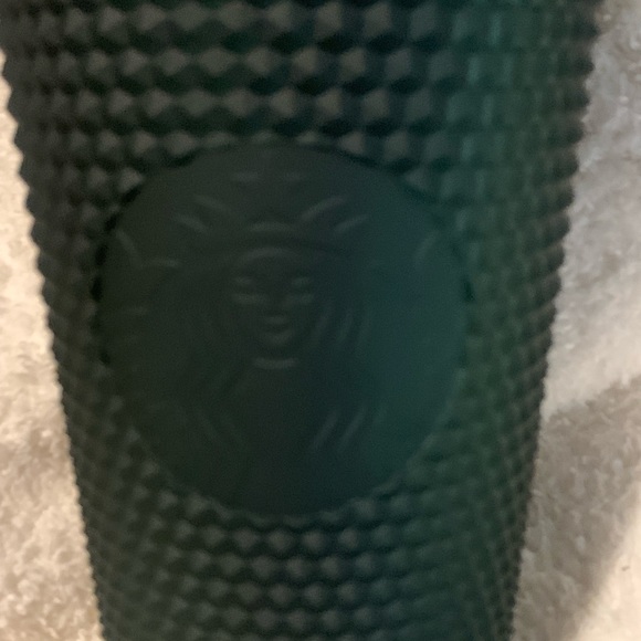 Starbucks  Tinted Bling Dark Green Studded Cold Cup Tumbler 16 oz - Picture 2 of 2